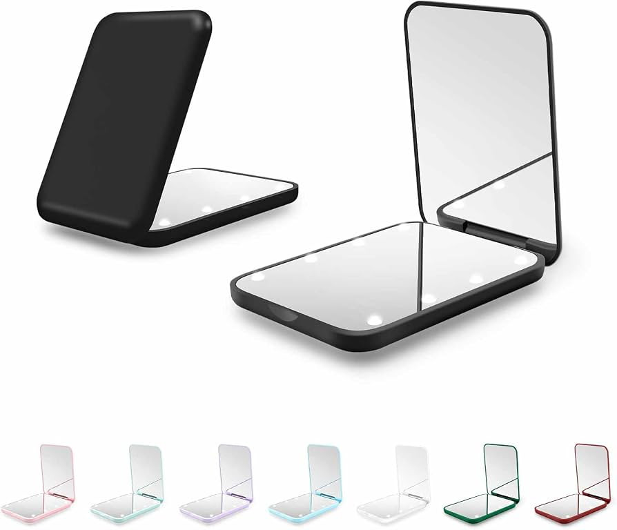 Kakuje Compact Mirror, 1X/3X Magnification LED Pocket Mirror with Nternal BIattery, Mini Mirror f... | Amazon (US)