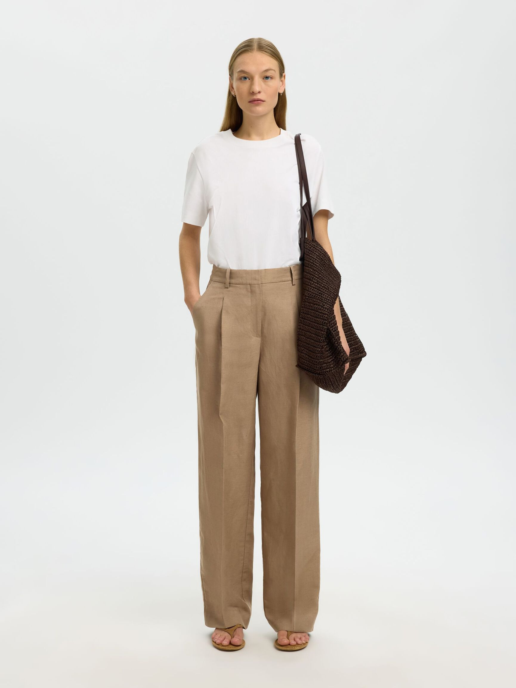 LEINENMIX HOSE | Grau | Selected | Selected