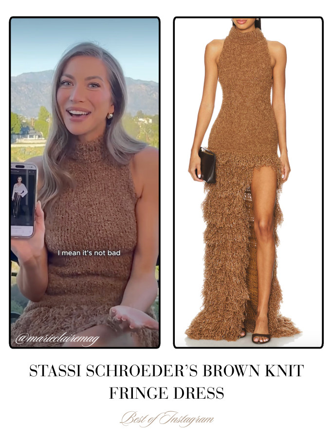Stassi Schroeder's Brown Fringe Dress 📸= @marieclairemag 

 