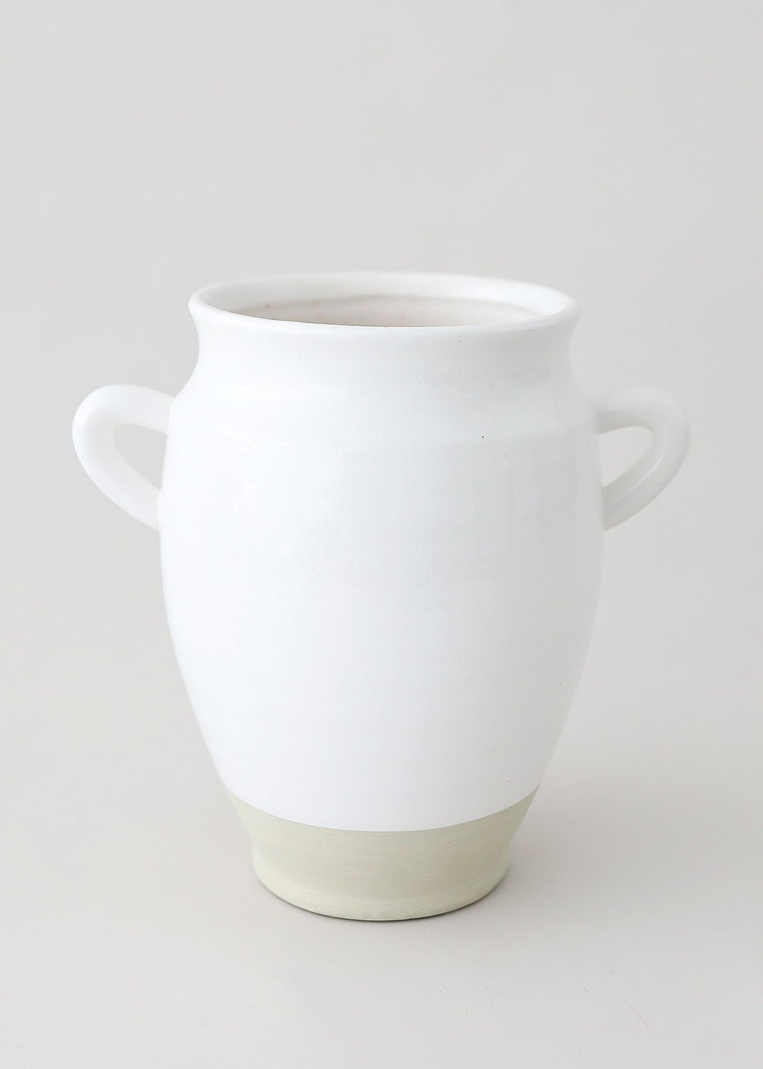 White Ceramic Urn Vase with Handles - 9.5" Tall | Afloral (US)