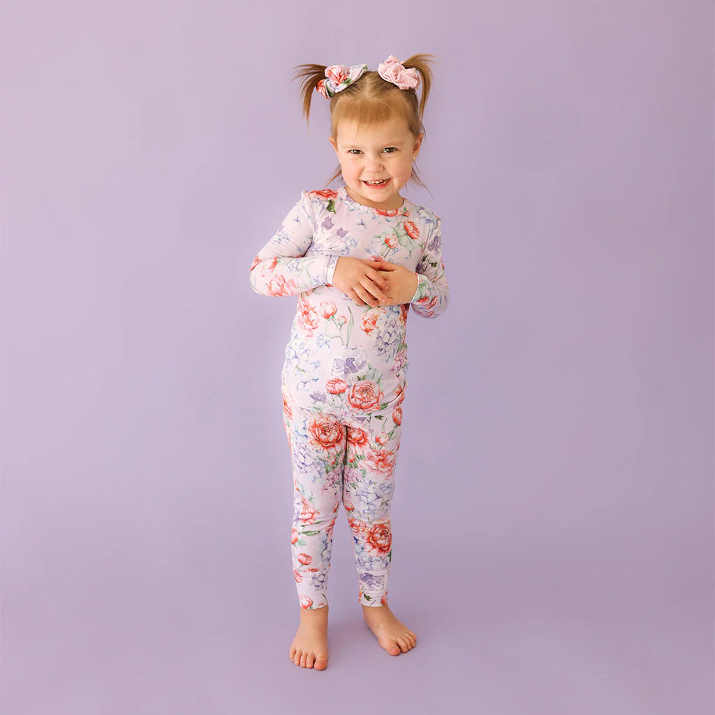 Floral Purple Long Sleeve Toddler Pajamas | Joaquina | Posh Peanut