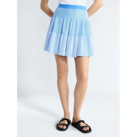 Free Assembly Women s and Women s Plus Ribbed Stitch Tiered Mini Skirt. Sizes XS-4X | Walmart (US)
