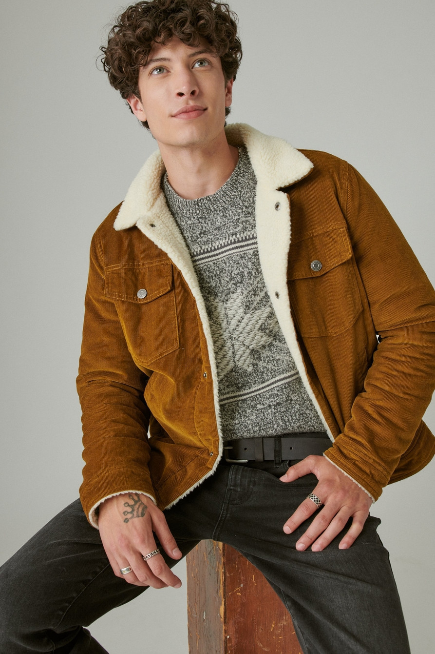 FAUX SHEARLING LINED CORDUROY TRUCKER JACKET | Lucky Brand