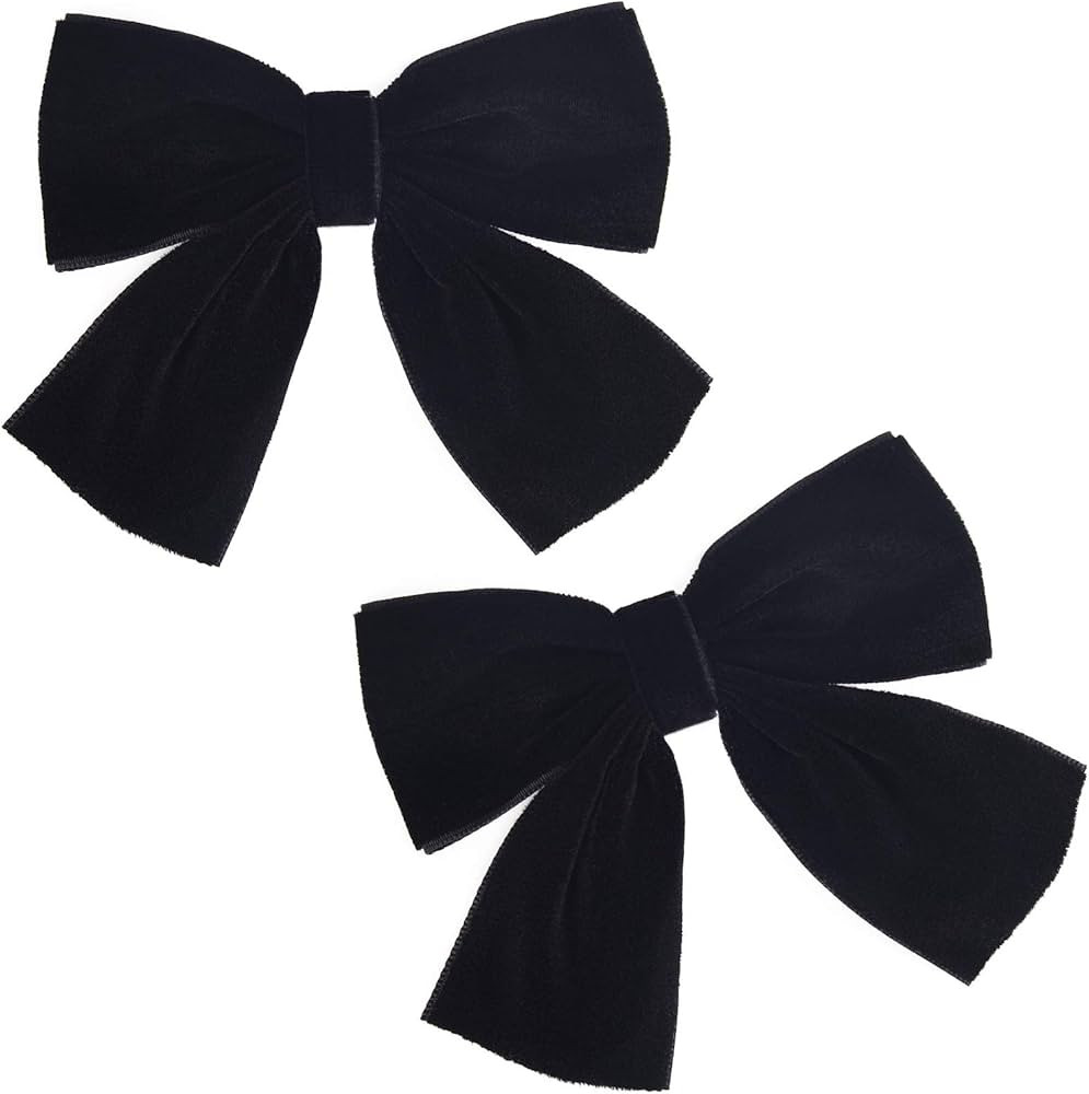 DEEKA 2 PCS 4" Hand-made Velvet Hair Bows Alligator Clips Hair Accessories for Little Teen Toddle... | Amazon (US)