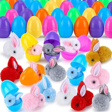 24Pack Easter Eggs Fillers with Easter Bunny Plush Inside Prefilled Easter Eggs for Easter Eggs H... | Amazon (US)