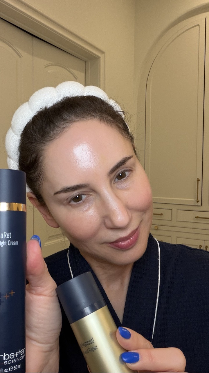 #skinbettersciencepartner

I have finally reached the age where I want my skincare to behave like a good dinner guest: effective, elegant, and tolerable.

My skin is incredibly sensitive (emotionally and dermatologically), so finding products that actually work without causing chaos is rare.

I’ve been using the SkinBetter AlphaRet Overnight Cream for the past couple of months and it has officially earned permanent residency in my nighttime routine. Smoothness, glow, refinement…without the irritation drama.

And now I’ve added Alto Advanced Defense and Repair Serum during the day for antioxidant protection and overall brightness and clarity.

Together they make my skin look calmer, healthier, and more rested. Like I meditate and sleep eight hours. Neither of which is consistently true.