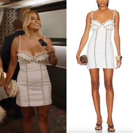 Robyn Dixon’s White Pearl Embellished Dress