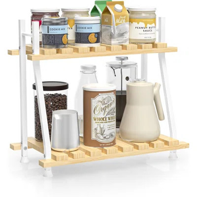 2 Tier Wood Coffee Station Organizer For Countertop, Coffee Bar Accessories Storage For Coffee Pod, Mugs, Syrup Holder, Coffee Bar Decor, Condiment Ra | Wayfair North America