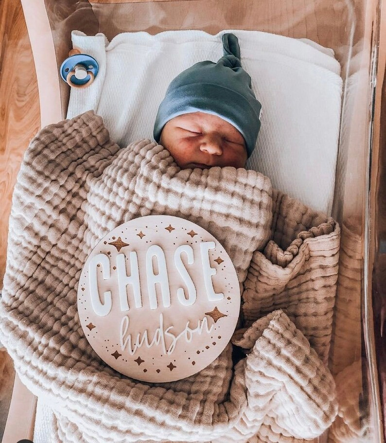 Pregnancy Announcement Engraved Starburst Round Sign Modern | Etsy | Etsy (US)