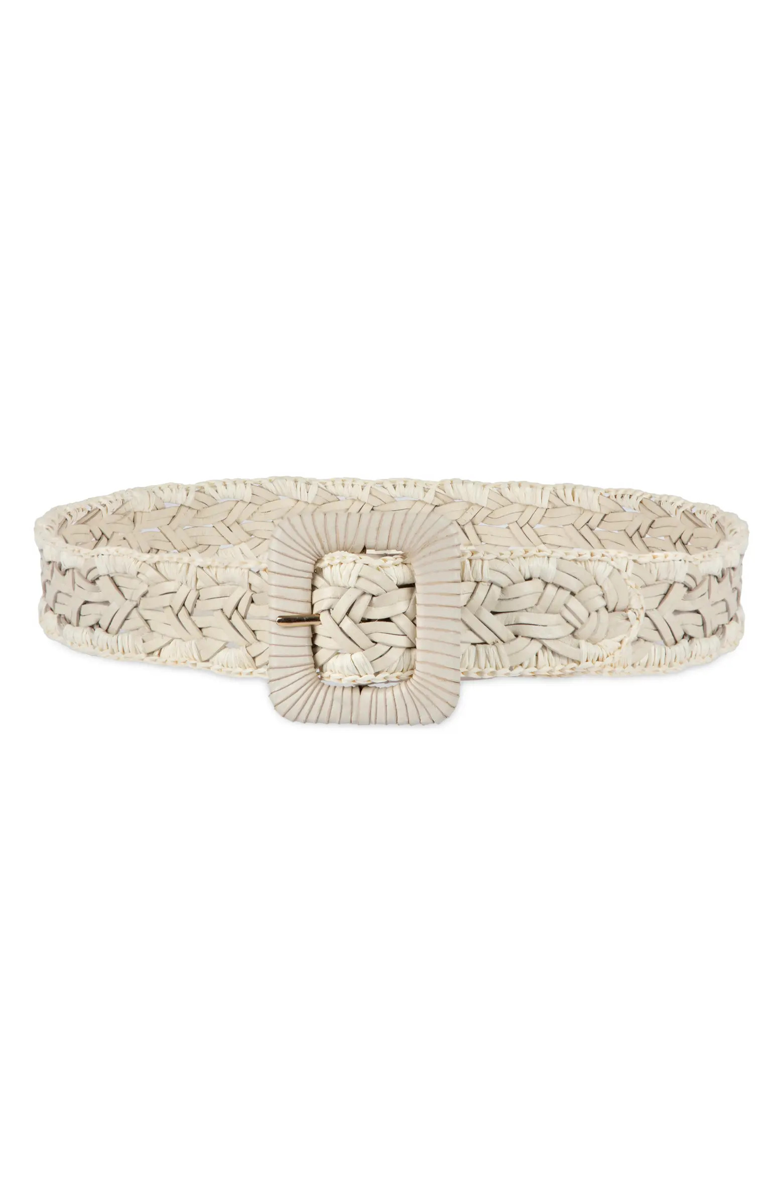 Sam Edelman Woven Raffia & Leather Belt | Nordstrom | Nordstrom