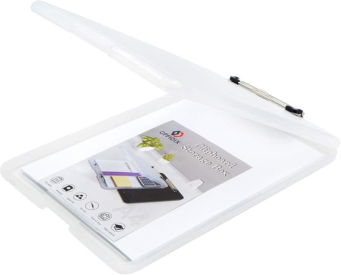 OFFIDIX Clipboard Storage Box Transparent Plastic Paper Clipboard Paper Holder Storage Clip Board... | Amazon (US)
