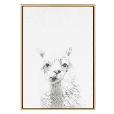 23"x33" Sylvie Alpaca Animal Print And Portrait By Simon Te Tai Framed Wall Canvas Kate & Laurel | Target