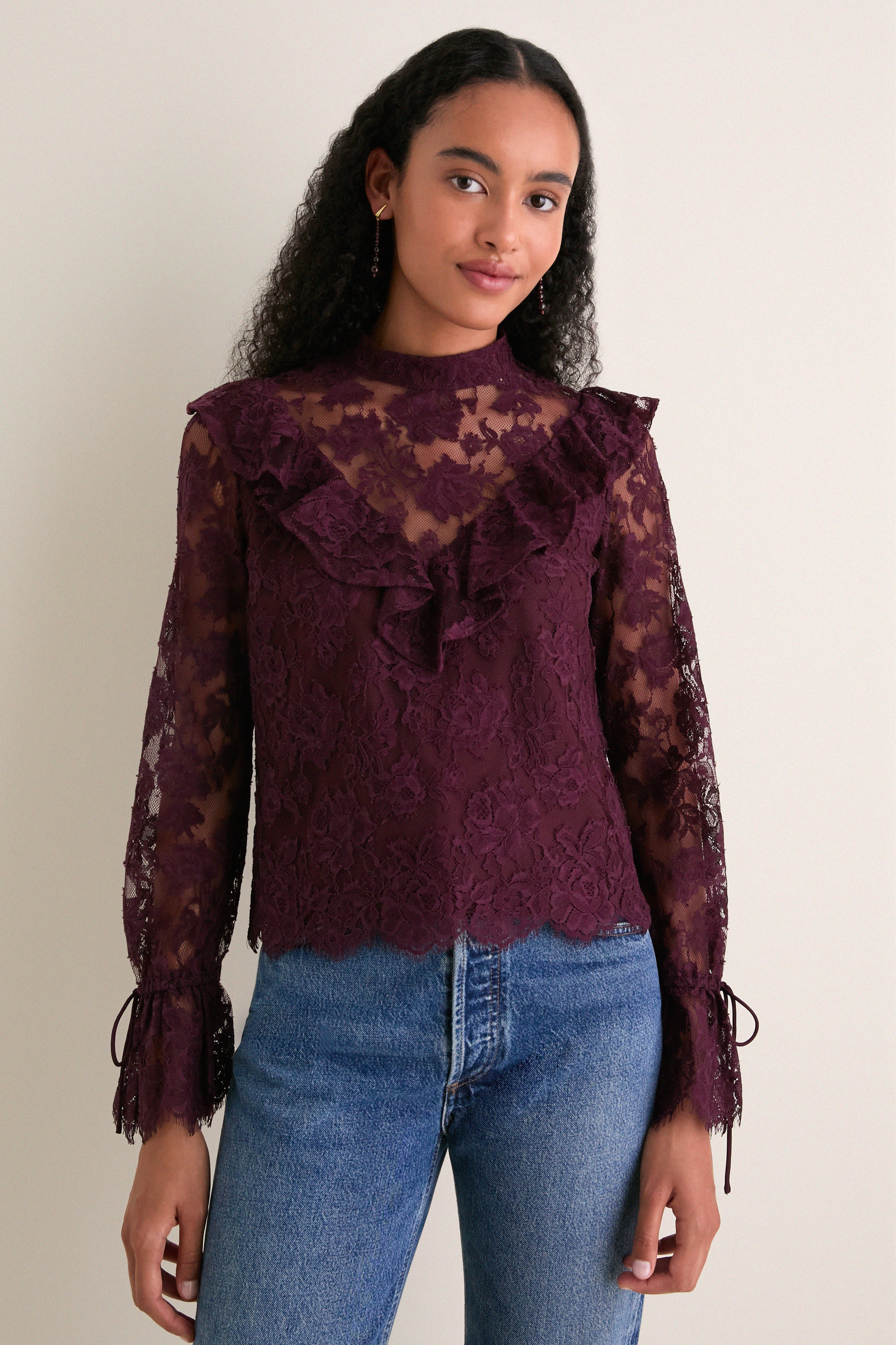 Bitter Chocolate Morticia Blouse | Tuckernuck (US)