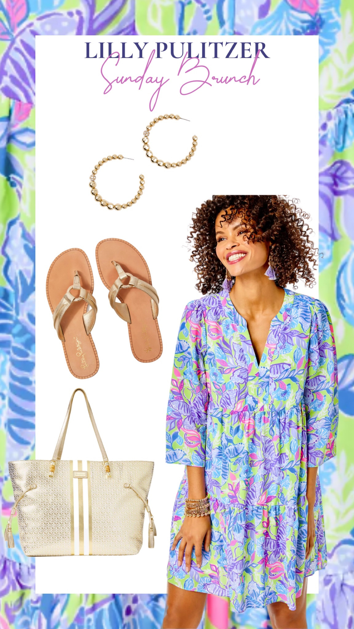 Lilly Pulitzer 30% off SALE until 4/16 Sunday! 🤍🌸 Perfect time to stock up on staple pieces (shoes, jewelry, bags) and perfect spring and summer dresses! Love these colors for brunch! 

Palm Beach Florida | Brunch | Sunday Brunch | gold heels | sale | lilly Pulitzer dress | bright colors | spring | summer | gold earrings 

