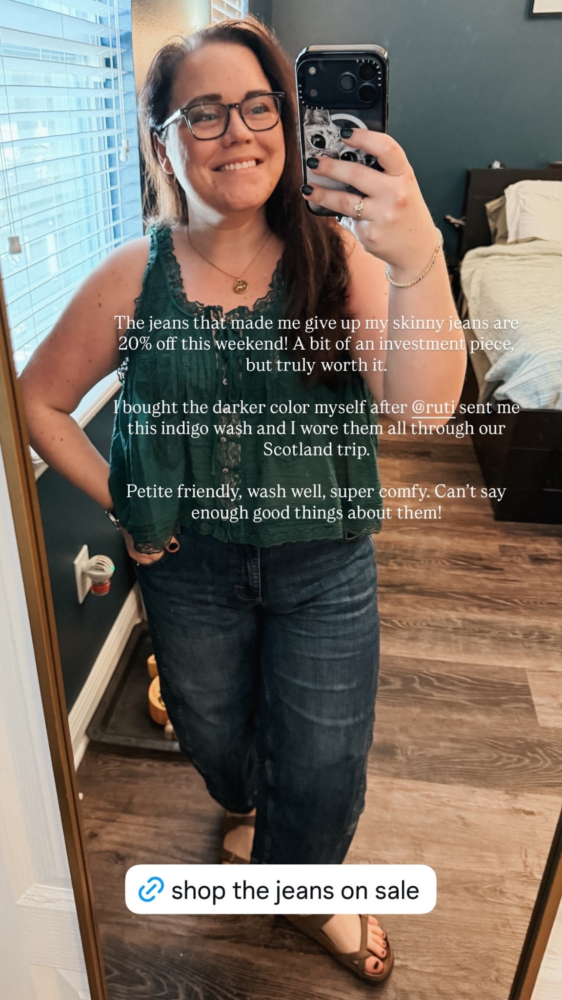 The jeans that made me give up my skinny jeans are 20% off this weekend! A bit of an investment piece, but truly worth it.

I bought the darker color myself after @ruti sent me this indigo wash and I wore them all through our Scotland trip.

Petite friendly, wash well, super comfy. Can’t say enough good things about them!