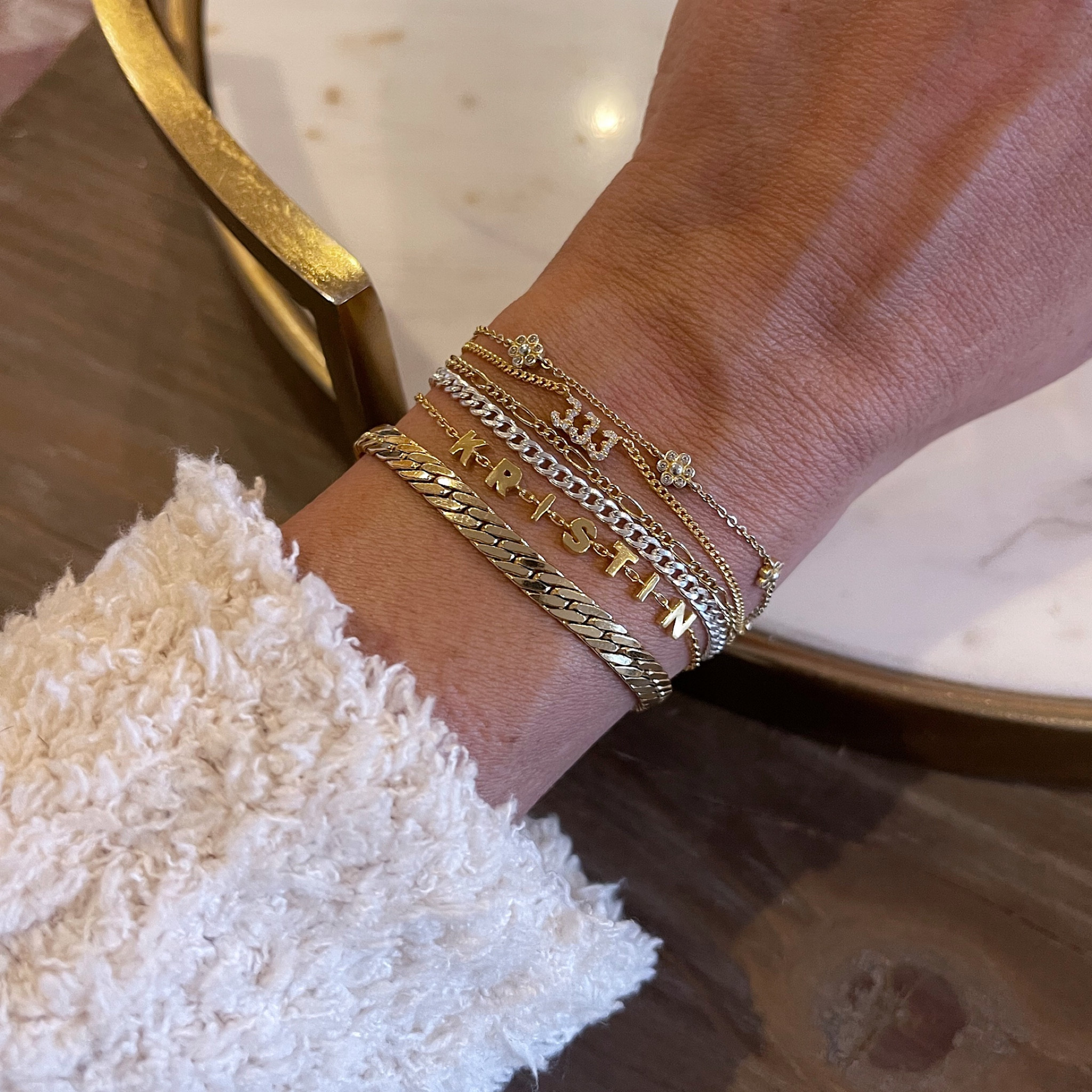 Bracelet Stack - Black Friday Deals! 

Electric Picks Soho Bracelet - 30% off sitewide! 

Baublebar Daisy Chain Bracelet, Angel Numbers Bracelet, Mini Name Bracelet (custom) - 20% off custom pieces and 30% off the rest of the site! 

Made by Mary Figaro Bracelet & permanent bracelets - done locally - MBM sale is 25% off the site! 

#LTKGiftGuide #LTKCyberWeek