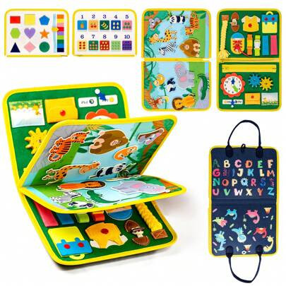 Busy Board Toddlers Montessori Toys For 3 4 Year Old Gifts For 3+ Boys Girls Baby Preschool Learning Activities Sensory Toys For Toddlers Car Airplane | SHEIN