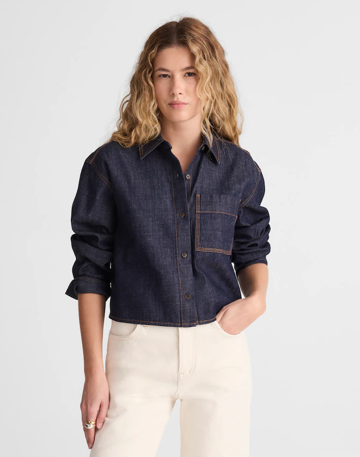 Denim Straight-Hem Shirt | Madewell