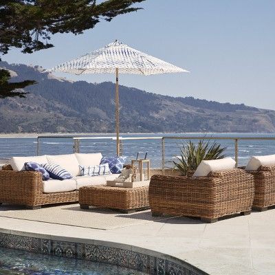 Eldridge Wicker 4pc Patio Conversation Set with Sunbrella Cushions - Smith & Hawken™ | Target