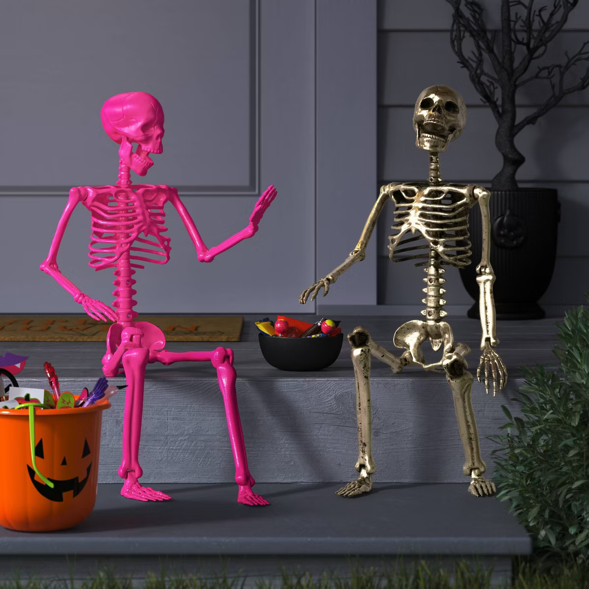 36" Posable Skeleton Halloween Decorative Prop Champagne - Hyde & EEK! Boutique™ | Target