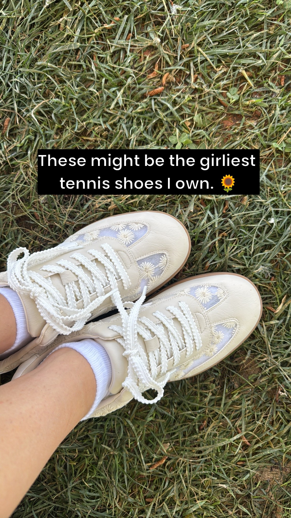 These dainty little flowers just make these tennis shoes feel so feminine! I love pairing these with denim or a cute sundress ☀️ #summerstyle #shoes #summershoes 

#LTKFindsUnder50 #LTKStyleTip #LTKShoeCrush