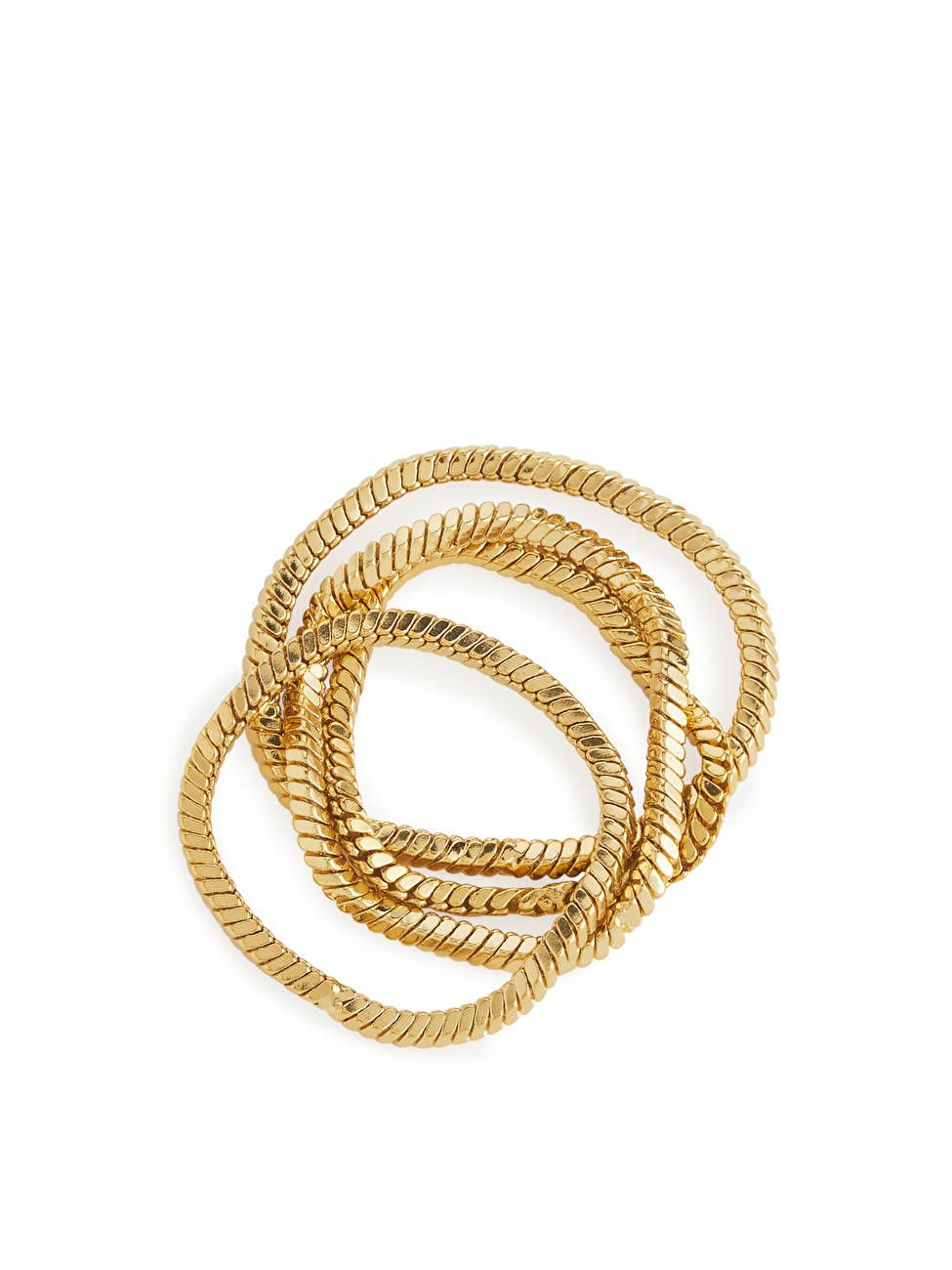 Gold-Plated Chain Ring Set of 4 - Gold - ARKET GB | ARKET (US&UK)