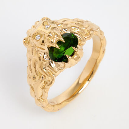 18ct Gold Lion Head Ring | TK Maxx