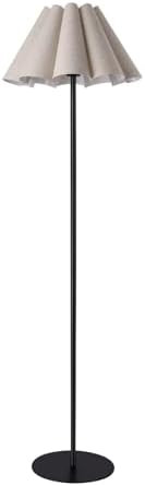 KUNJOULAM Modern Floor Lamp, Black Pole Floor Lamps, Simple Design Tall Lamp with Beige Lampshade... | Amazon (CA)