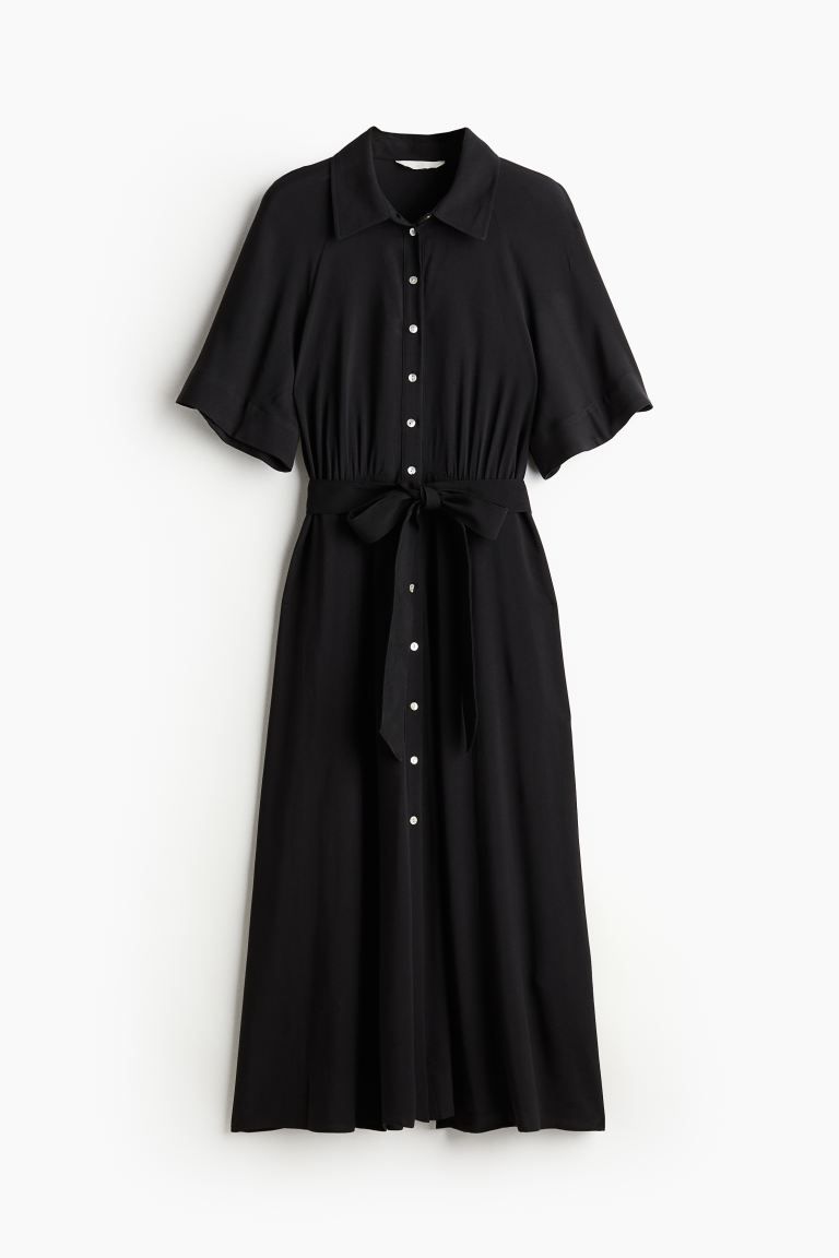 Tie-belt Shirt Dress - Black - Ladies | H&M US | H&M (US + CA)