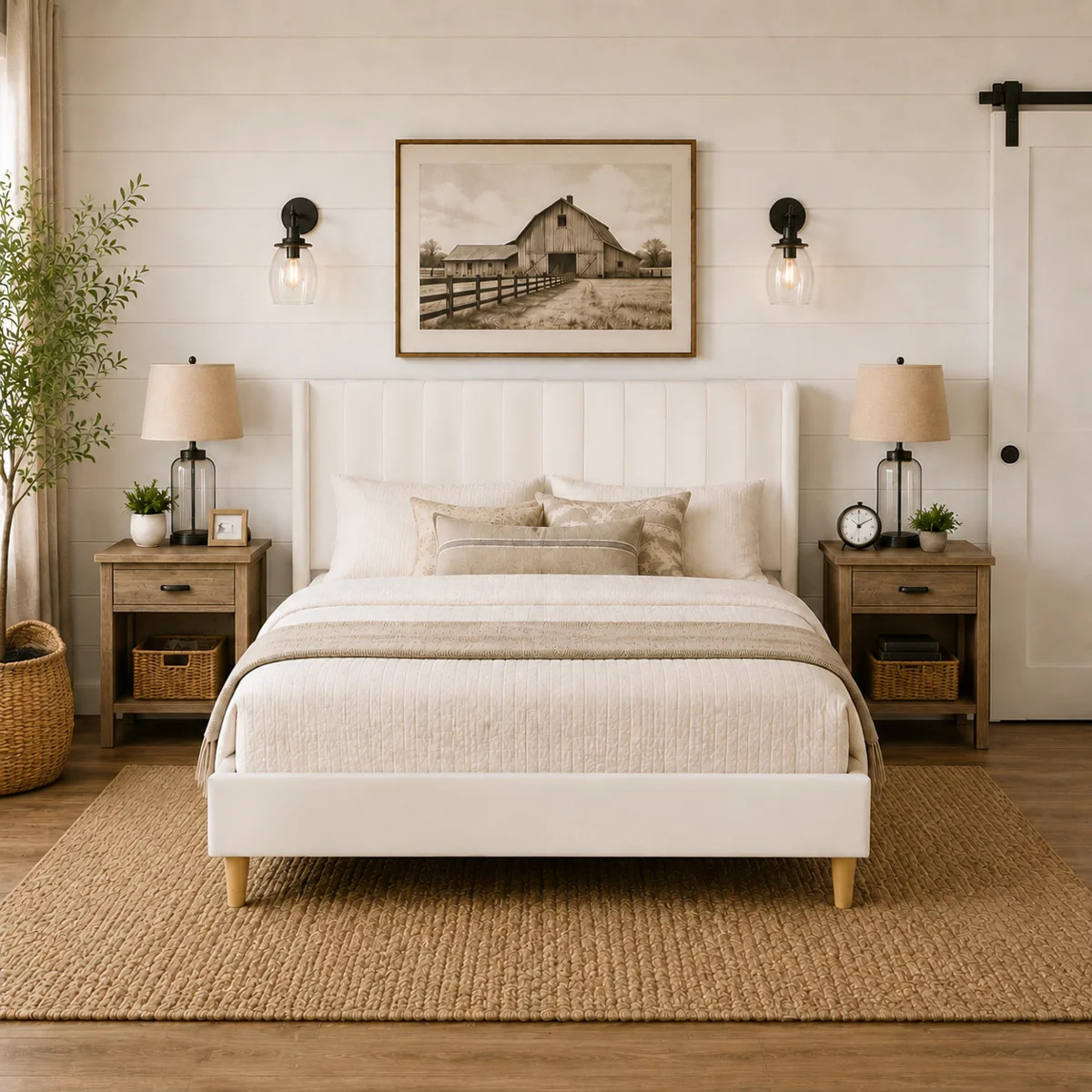 Eriksay Low Profile Upholstered Platform Bed with Wingback Headboard | Wayfair North America
