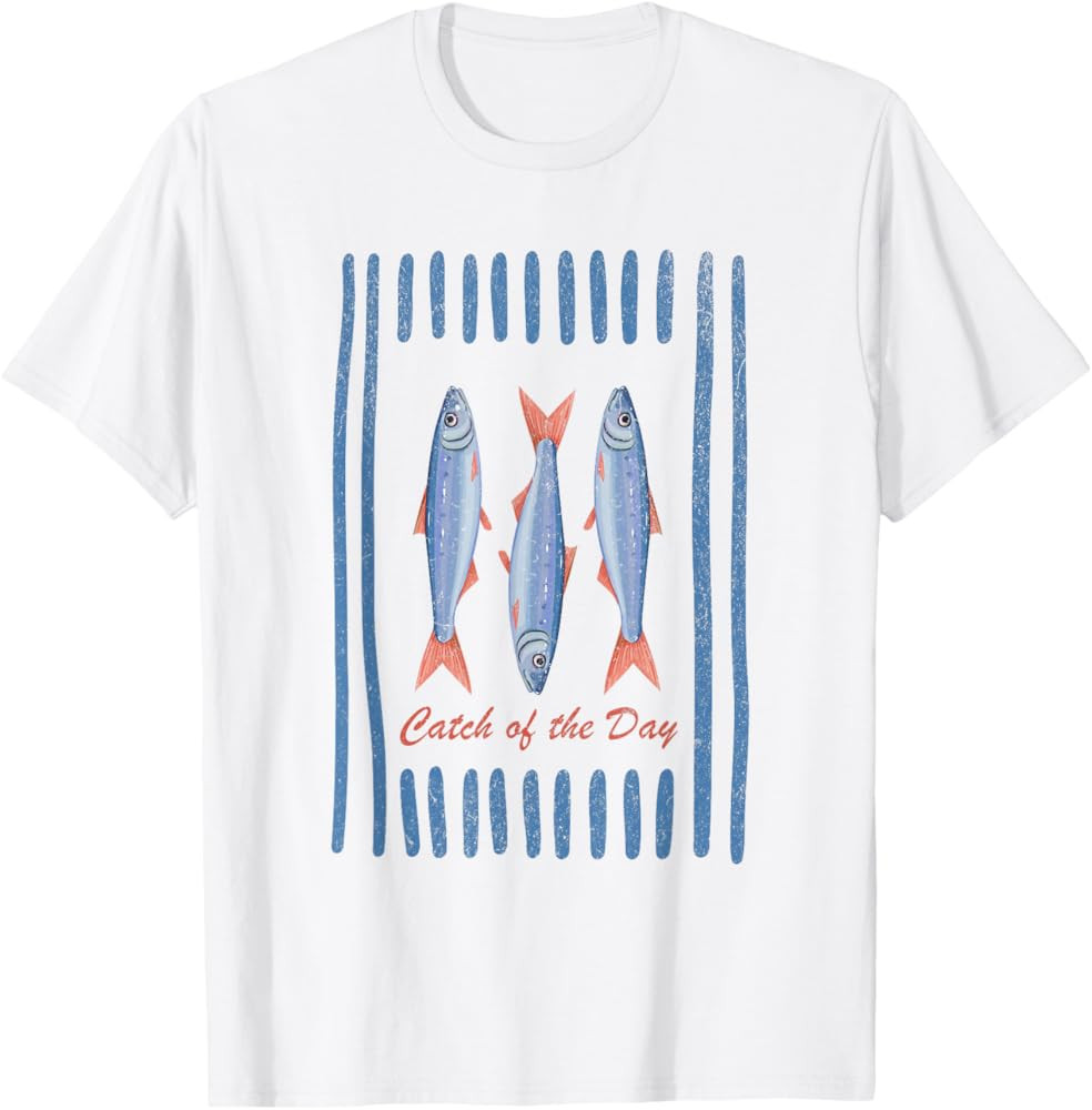 Sardines Fishermen Aesthetic Retro T-Shirt | Amazon (US)
