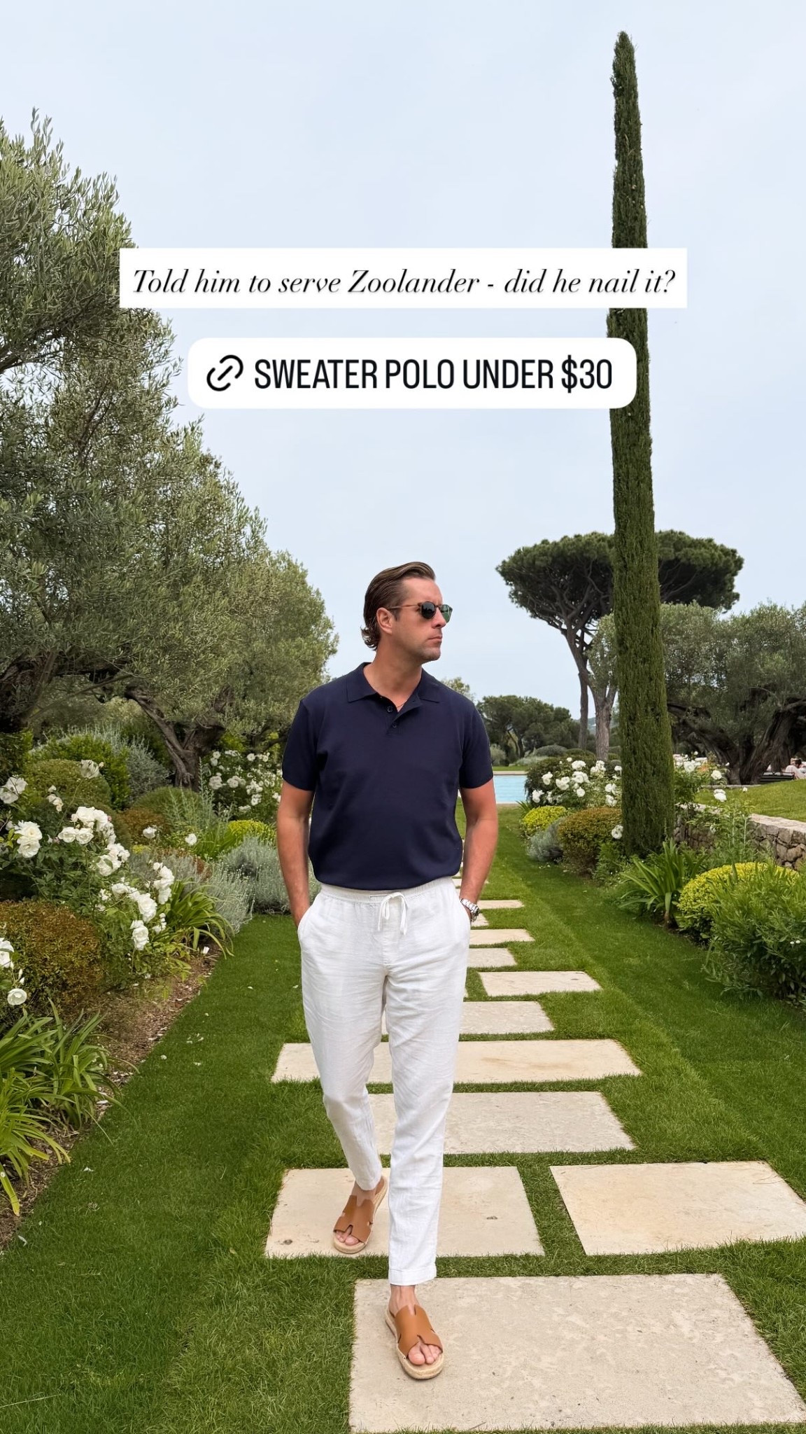 Men’s outfit, navy sweater polo, Hermes sandals, Airelles Saint Tropez.

#LTKMens #LTKstorytime #LTKSaleAlert