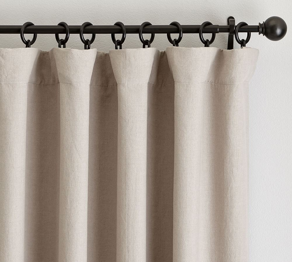 Belgian Flax Linen Rod Pocket Blackout Curtain | Pottery Barn (US)