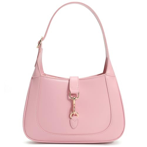Keyli Shoulder Bag for Women Vegan Leather Shoulder Handbags Small Cute Hobo Purses trendy Top Handle Crossbody Bag with Adjustable Strap Pink | Amazon (US)