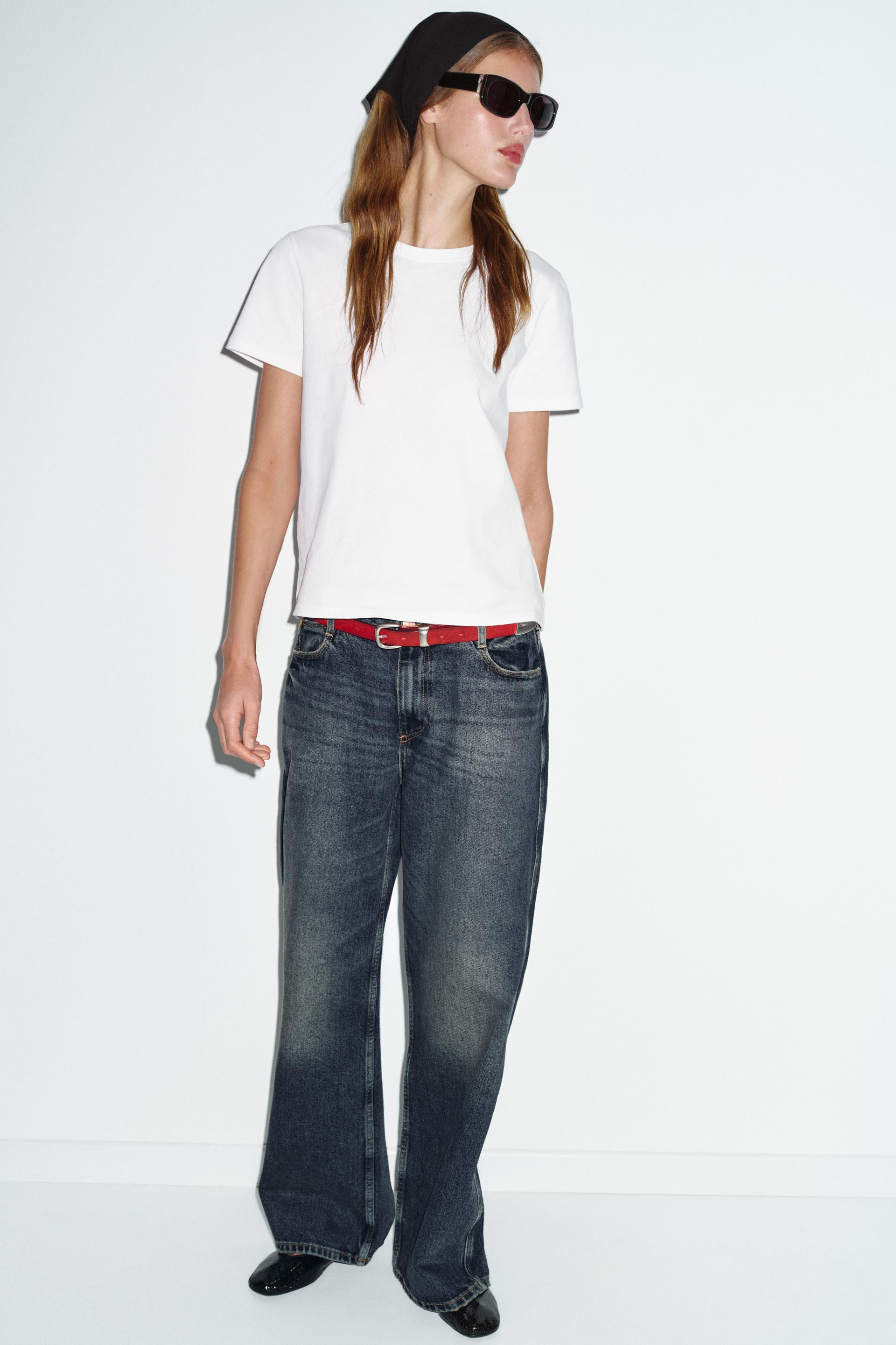Zara - Rustic Cotton T-Shirt - Women - Pink - Women | Zara US