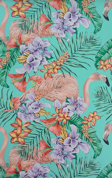Flamingo Club Wallpaper in Jade and Lavender by Matthew Williamson for – BURKE DECOR | Burke Decor