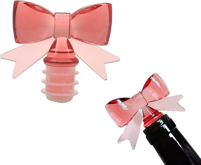 Wine Bottle Stopper，Bow Shaped Bottle Stopper，Silicone Wine Bottle Stopper，Wine Bottle Stop... | Amazon (US)