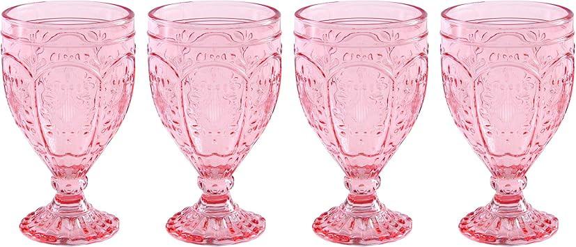 Fitz and Floyd Trestle Goblet, 4 Count (Pack of 1), Blush | Amazon (US)