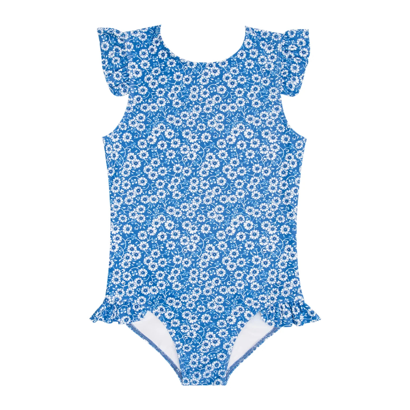 girls rosebay ruffle cap sleeve rashguard one piece | minnow