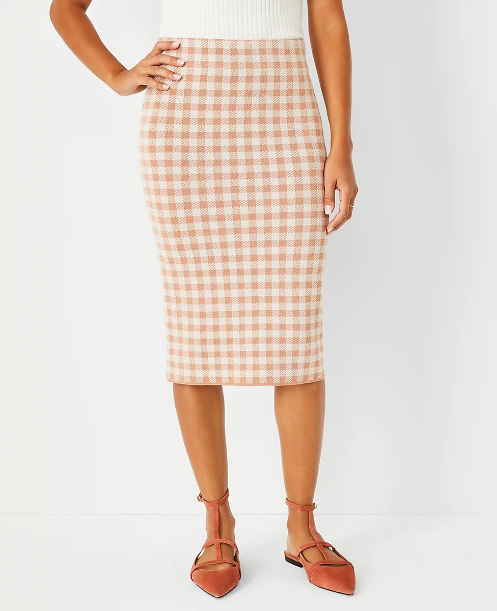 Checked Sweater Pencil Skirt | Ann Taylor (US)