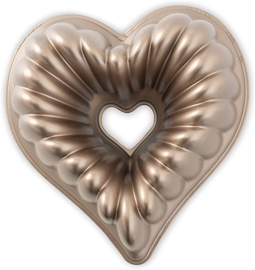 Nordic Ware Elegant Heart Bundt, 10 Cup, Toffee | Amazon (US)