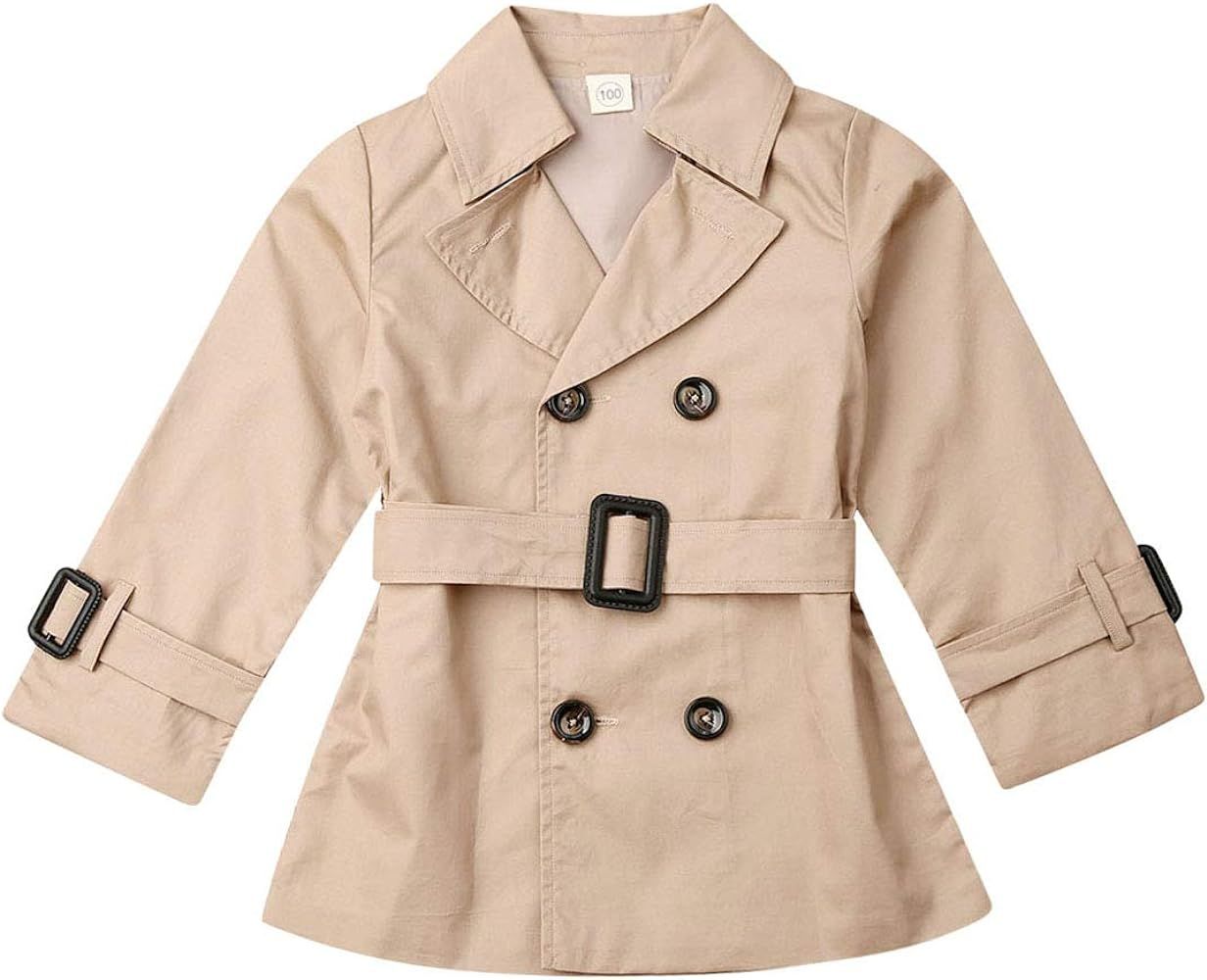 Toddler Baby Girl Boy British Trench Coat Kids Double Breasted Windbreaker Spring Fall Jacket Out... | Amazon (US)