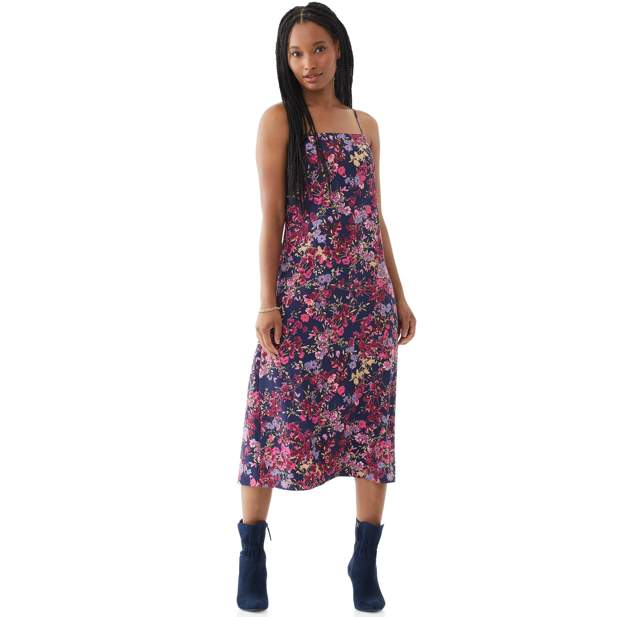 Scoop Women's Printed Midi Slip Dress | Walmart (US)