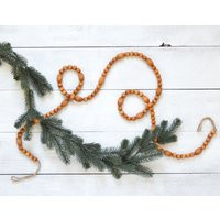 Wood Bead Garland - Christmas Tree Garland, Strand, Farmhouse Decor | Etsy (US)