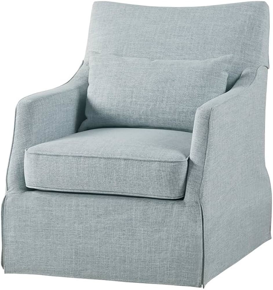 Martha Stewart London Swivel Chair - Solid Wood & Plywood, Skirted Metal Base Accent Armchair, Lu... | Amazon (US)