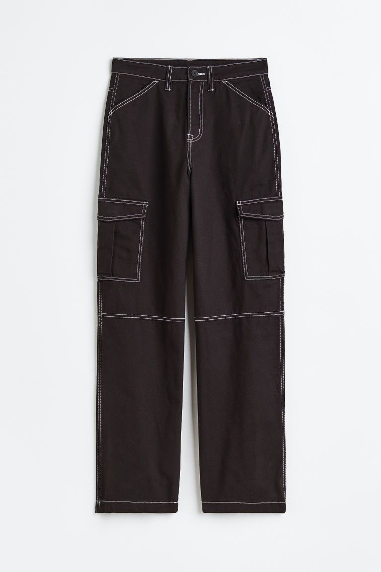 H & M - Twill Cargo Pants - Black | H&M (US)