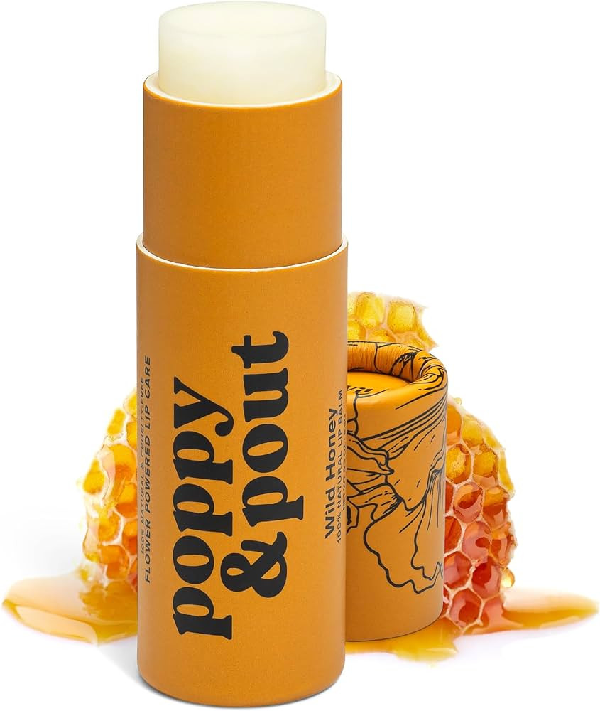 Poppy & Pout Wild Honey Jumbo Lip Balm | All Natural Lip Balms & Moisturizers | Hydrates with Bee... | Amazon (US)