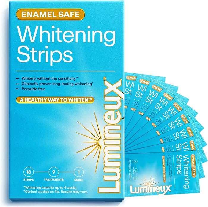 Lumineux Teeth Whitening Strips, Peroxide Free, 9 Treatments (1 Month) | Amazon (US)
