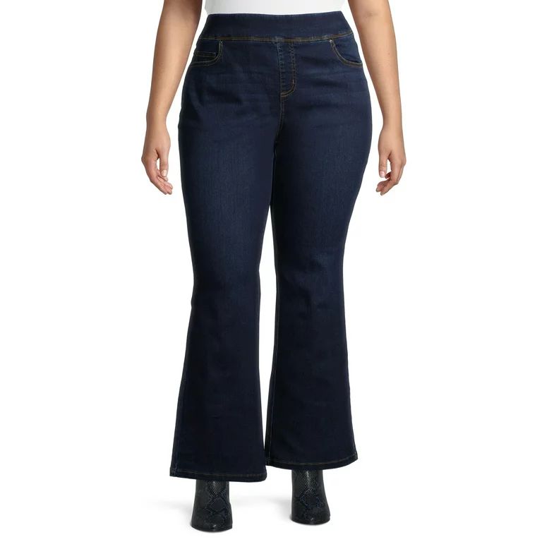 Terra & Sky Women's Plus Size Pull on Bootcut Jean | Walmart (US)