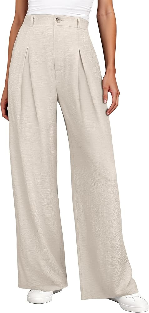 ANRABESS Women Wide Leg Dress Pants 2026 Summer High Waisted Business Casual Work Trousers Dressy... | Amazon (US)